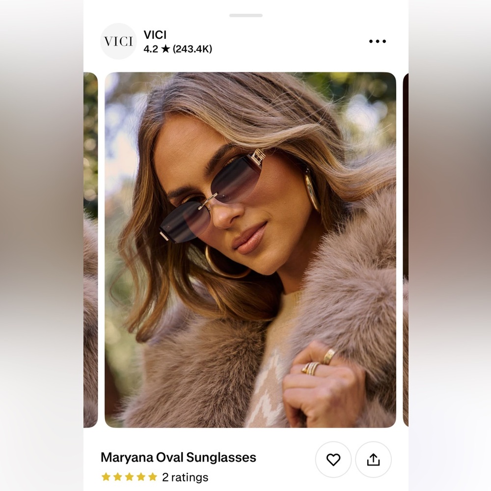 New Vici Rectangular Sunglasses - image 1